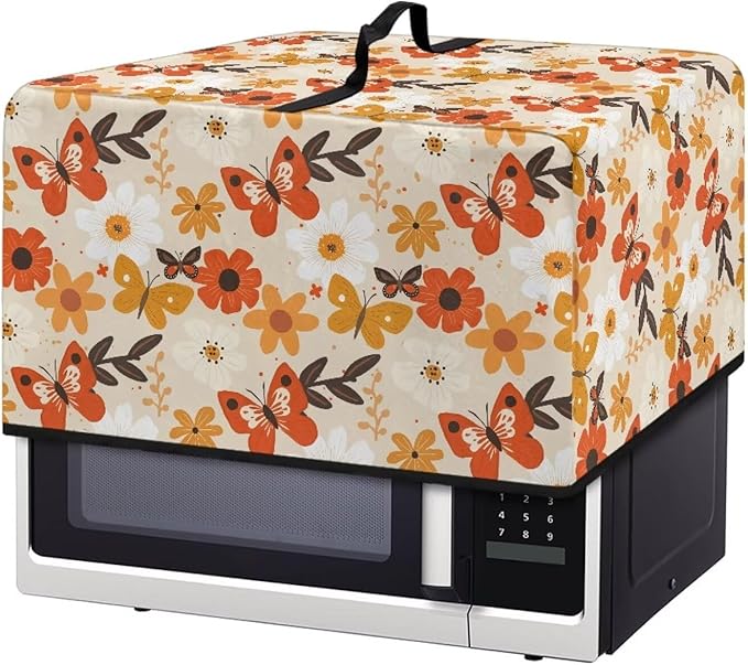 Microwave Oven Universal Dust Cover, Butterfly Waterproof Polyester Fabric Dust Cover Heat-Resistant Air Fryer Dust Cover Appliance Airfryer Dust Jacket