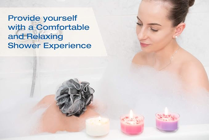 XXL 90g Charcoal Shower Loofah 3 Pack by Tilcare - Image 7