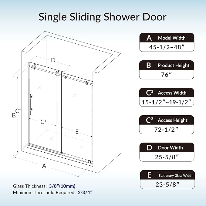 Woodbridge Frameless Single Sliding Shower Doors in Brushed Gold Finish - Image 7