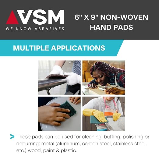VSM 10-Pack: 6" x 9", Non-Woven Hand Pad, Silicon Carbide Grains, Rust and - Image 5