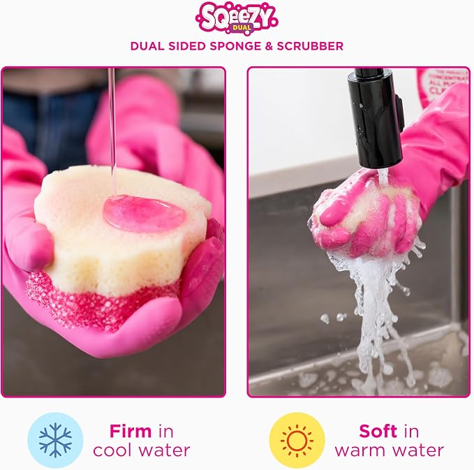 Stardrops – The Pink Stuff – SQeeZY Miracle Dual Sided Scrubber Sponge - Image 3