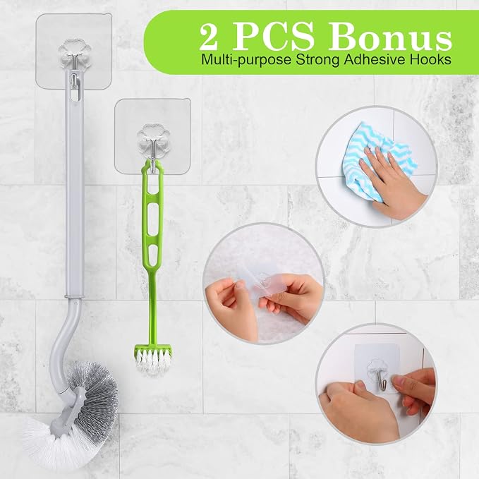 2Pcs Curved Toilet Bowl Brush Without Holder - Image 5