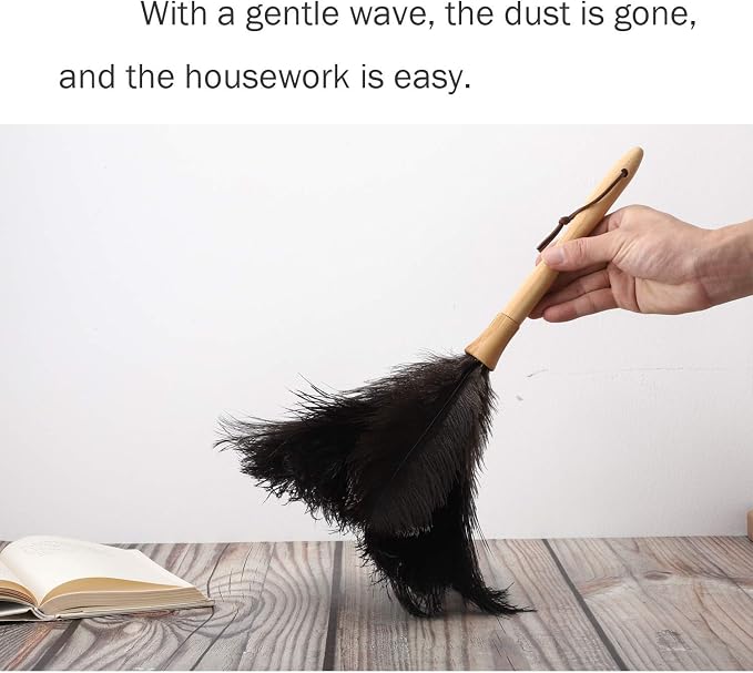 Feather Duster, Ostrich Feather Duster Ddzmz Fluffy Natural Genuine Ostrich - Image 4