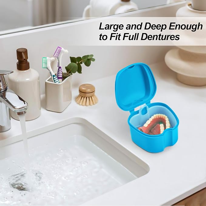 Denture Cups for Soaking Dentures, Partial Denture Holder Case Retainer - Image 3