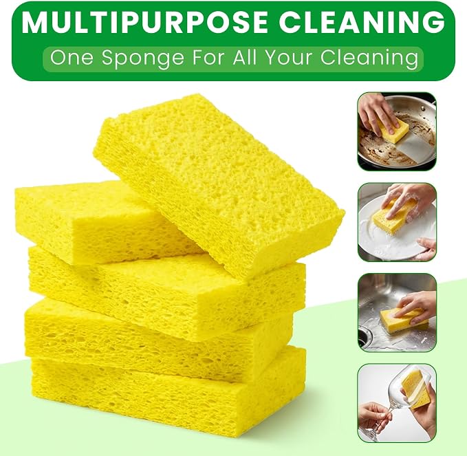 Kitchen Sponges, Non-Scratch Compressed Natural Cellulose Sponges - Image 7