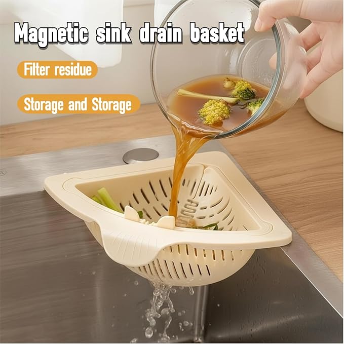 Magnetic Drainage & Filter Basket, Triangular Sink Strainer - Image 2