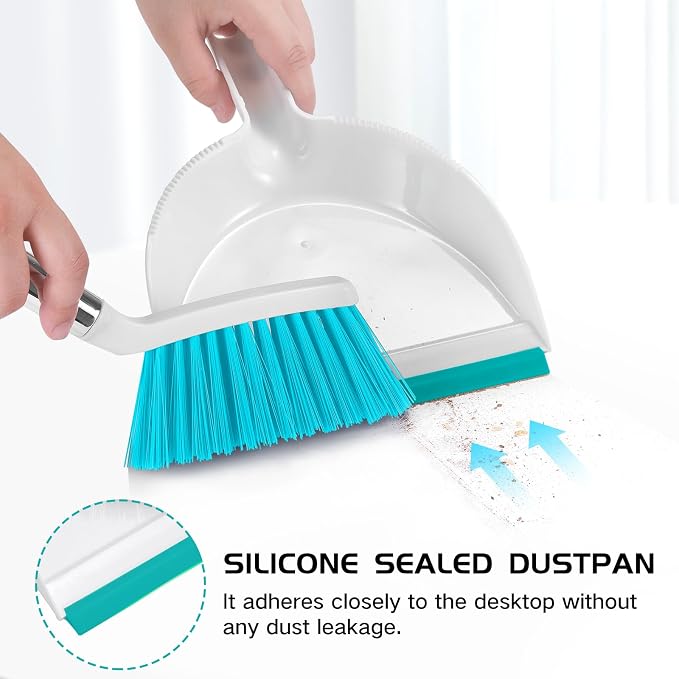 NACENA Mini Broom and Dustpan Set, Small Dust Pan and Brush Set - Image 3