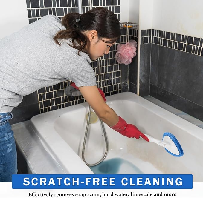 Baderke 4 Pcs Tub Tile Scrubber Cleaning Brush Pads Compatible - Image 3
