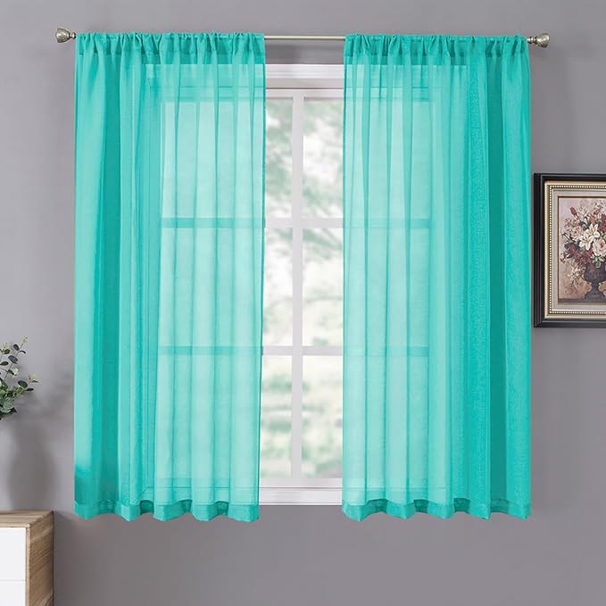 Tollpiz Sheer Curtains Linen Textured Living Room Curtain Sheers Light by Tollpiz