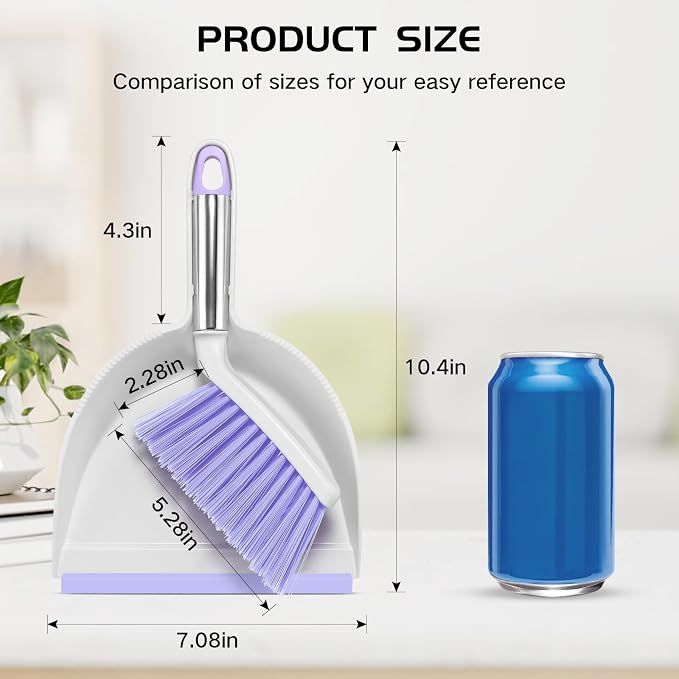 NACENA Mini Broom and Dustpan Set, Small Dust Pan and Brush Set - Image 2
