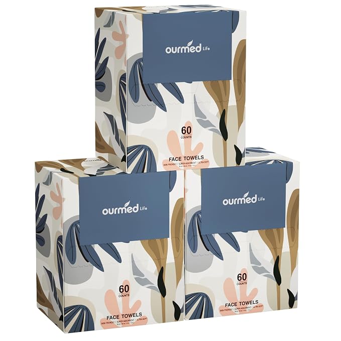 Ourmed Life Face Towels, Disposable Biodegradable Facial Towels by ourmedlife