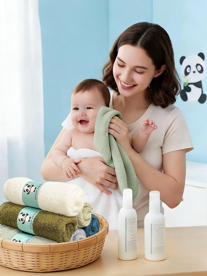 HIPHOP PANDA Baby Washcloths, Rayon Made from Bamboo - Image 3