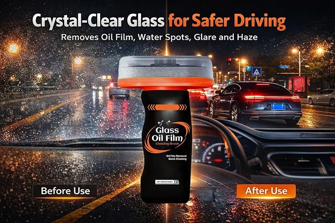 Oil Film Cleaning Brush for Car Windshield, 100g Glass Oil Film Remover - Image 2
