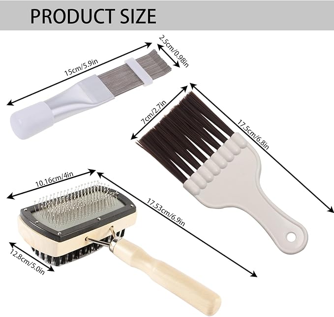 3 in 1 Set Air Conditioner Condenser Fin Comb，Refrigerator Coil Cleaning Brush - Image 2