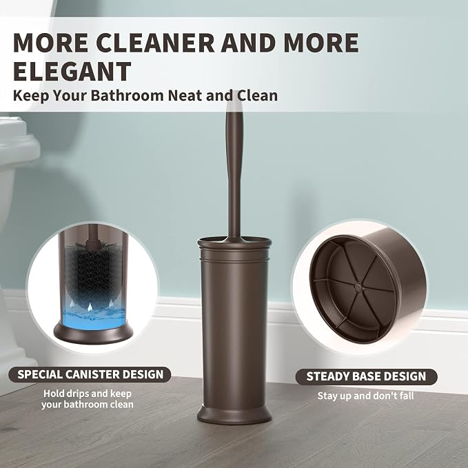 Toilet Brush and Holder 2 Pack, Toilet Bowl Brush - Image 5