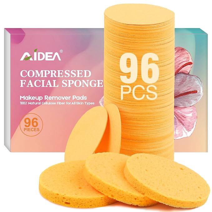 AIDEA 96Count Compressed Facial Sponges, Face Sponges by AIDEAHOME