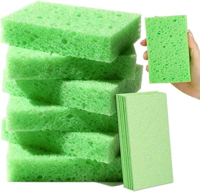 6 Pcs Kitchen Sponges for Dishes Cleaning, Non Scratch for Non Stick Cookware by Mkobon