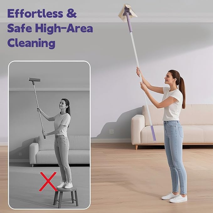 ClicLak Wall Cleaner Mop, Instantly Attach & Remove Cloth Touch-Free, - Image 5