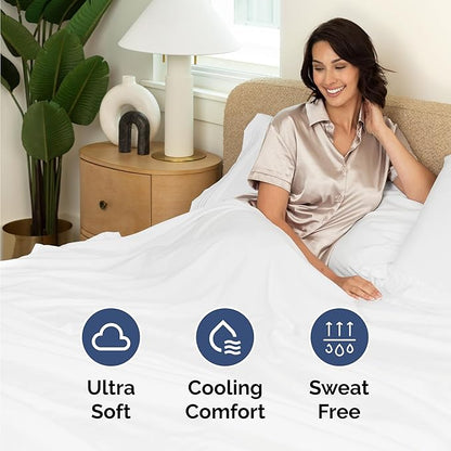 Twin Size 3 Piece Sheet Set - Comfy Breathable & Cooling Bed Sheets Set - Hotel Luxury Bedding for Women, Men, Kids, Teens, Boys & Girls - Deep Pockets, Ultra-Soft and Wrinkle Free - Oeko-Tex - White