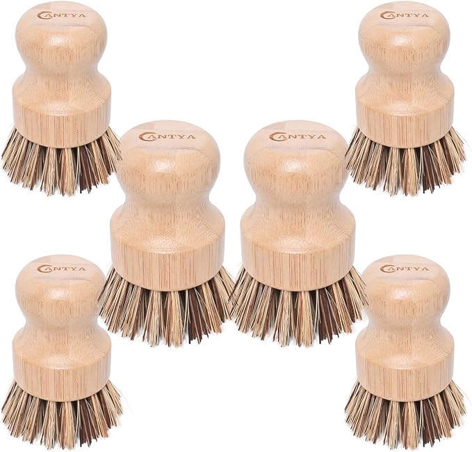 6 Pcs Bamboo Wok Brush by ANTYA