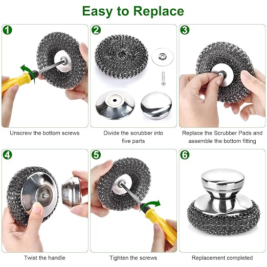 4PCS Steel Wool Scrubber Pads, Stainless Steel Scrubber Set - Image 7