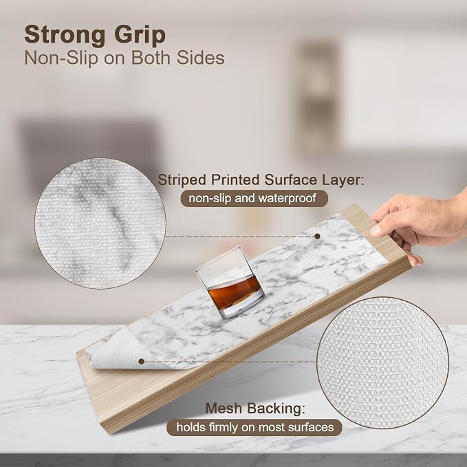 OcePor Non-Adhesive Drawer and Shelf Liner 17.5IN x 20FT，Non Slip Cabinet and - Image 2