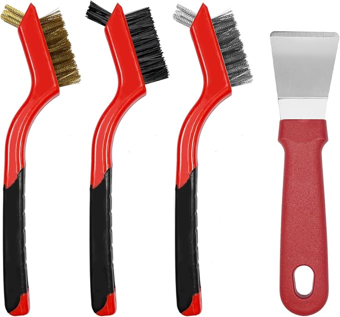 4 Pcs Kitchen Stove Cleaning Brush Set Brass Wire Brushes by BSMstonehouseholdsupplies