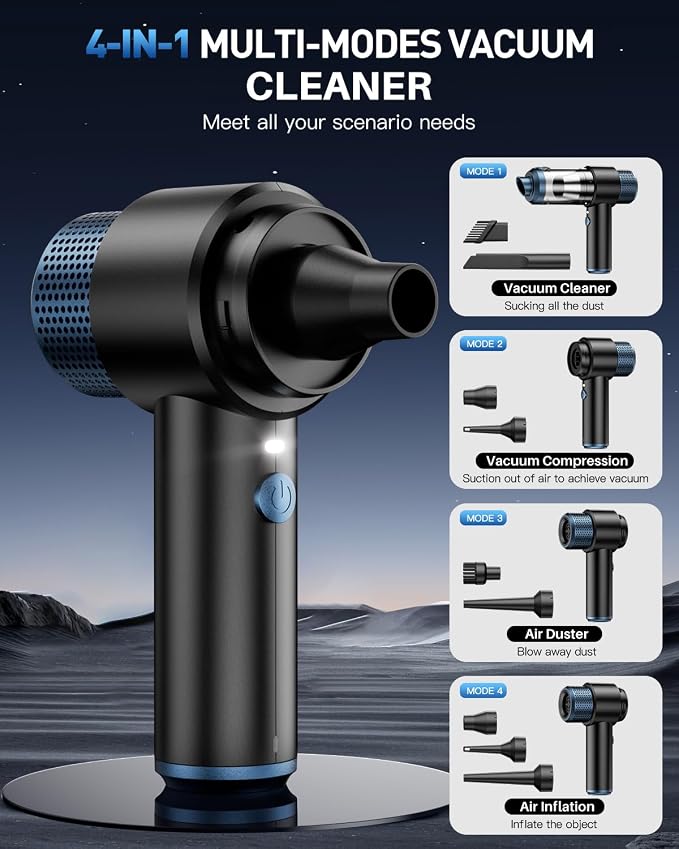 EYYA Handheld Car Vacuum Cleaner Cordless, 15000PA High Power Vacuum & Air - Image 3