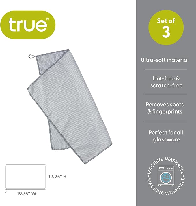 True Microfiber Towels, Wine Glass Polishing Cloths, Streak Free Microfiber - Image 3