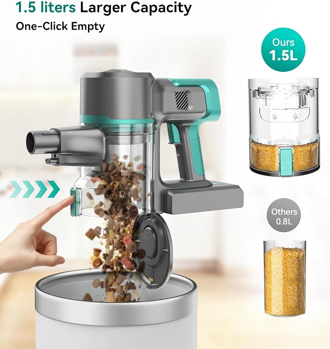 S10K Cordless Vacuum Cleaner, 55Kpa 60mins Lightweight Stick Vacuum - Image 5