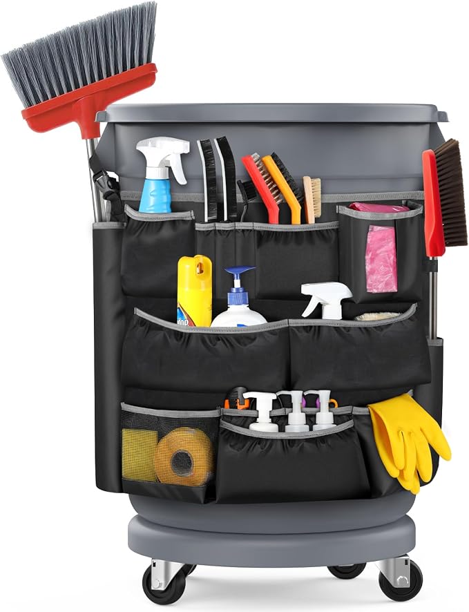 Housolution Trash Can Caddy Bag, Upgraded 3 Tier Large Capacity Cleaning by Housolution
