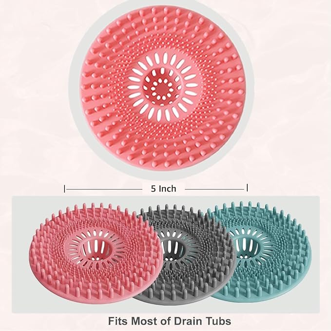 Sink Drain Strainer, Hair Catcher Shower Drain, Bathroom Silicone Bathtub Drain - Image 4