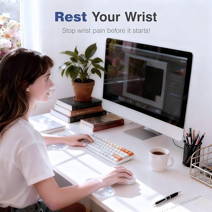 Ospelelf Clear Gel Wrist Rest for Mouse Ergonomic Cushioned Support for Typing - Image 7