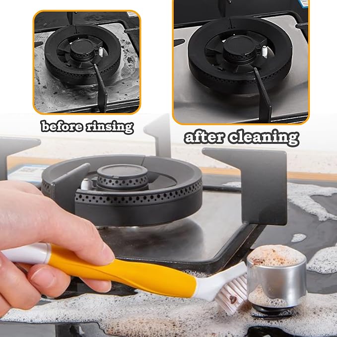 Grout Cleaning Brush Set 2 Pack Crevice Detail Cleaner Brush Multi-Purpose Scrub - Image 3