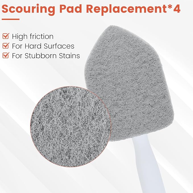 Scouring Pads Microfiber Cloth Refills 6 Pack, Fit Tub Tile Scrubber Brush - Image 3