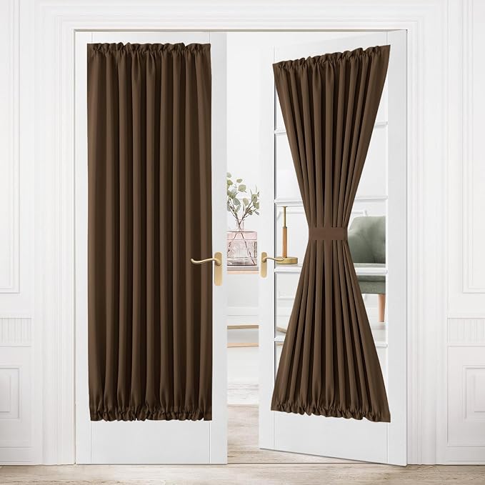 DWCN French Door Curtains – Rod Pocket Thermal Blackout Curtain by DWCN