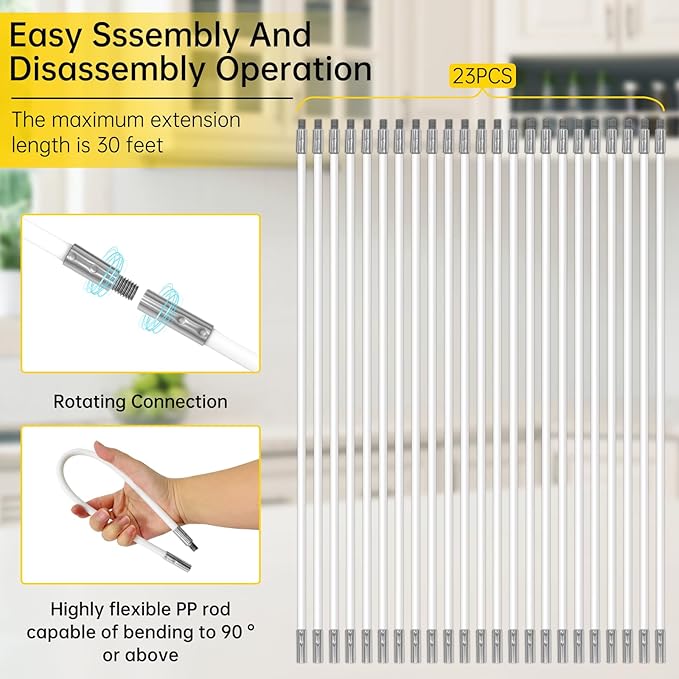 30 Feet Dryer Vent Cleaner Kit, Duct Cleaning Brush - Image 3