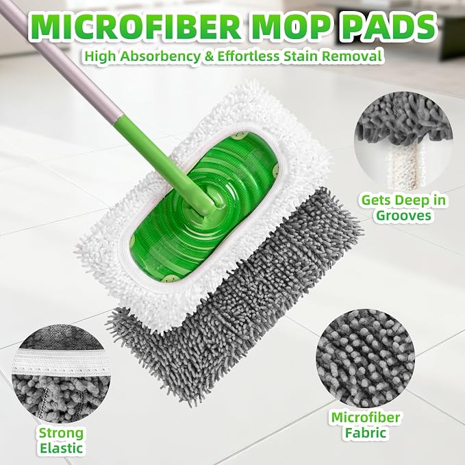 6 Pack Reusable Mop Pads Compatible - Image 4