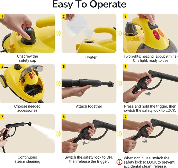 Steam Cleaner with 28-in-1 powerful, deep cleaning - Image 8