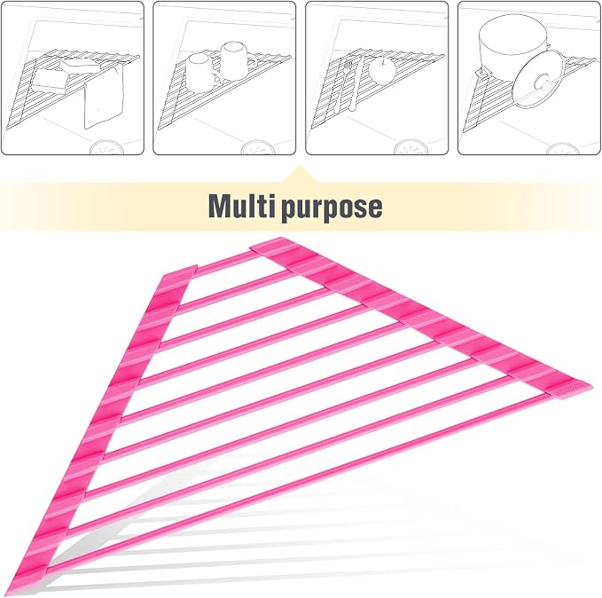 Tomorotec Compact Silicone-Coated Triangle Dish Drying Rack - Image 8