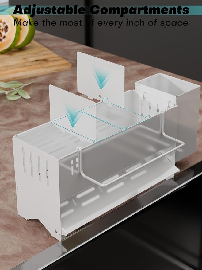 Sponge Holder for Kitchen Sink, Space-Saving Sink Caddy - Image 4