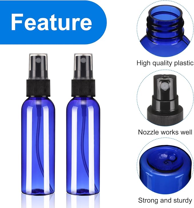 uxcell 20 Pack Spray Bottles, 2 Oz/60ML Reusable Clear Empty Mist Plastic Mini - Image 3