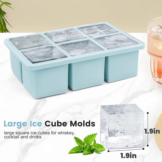 Large Silicone Ice Cube Tray 3Pack, SAWNZC Big Square Ice Cube Molds - Image 4