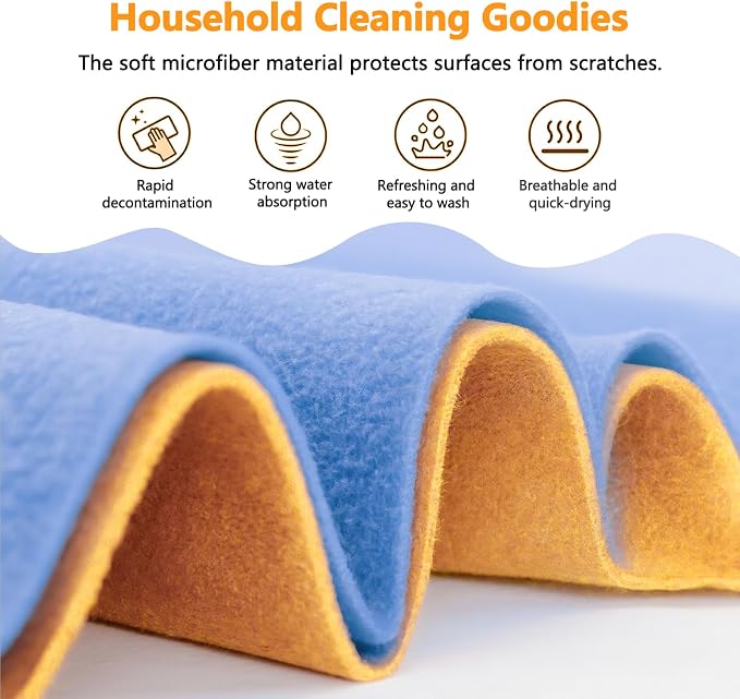8 Pack Super Absorbent Shammy Cleaning Cloths – Reusable Non-Woven, Lint-Free & - Image 6