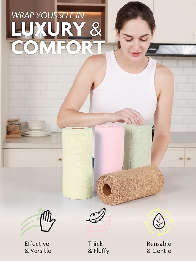 Fantasticlean Tear-Away Dish Cloth- 80 Sheets, 4 Rolls - Image 3