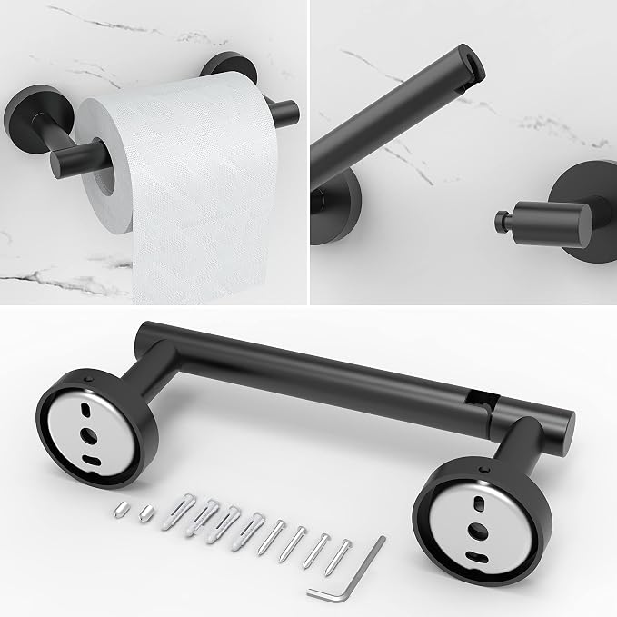 6 PCS Bathroom Hardware Set, Including 16" Hand Towel Bar, Toilet Paper Holder - Image 4