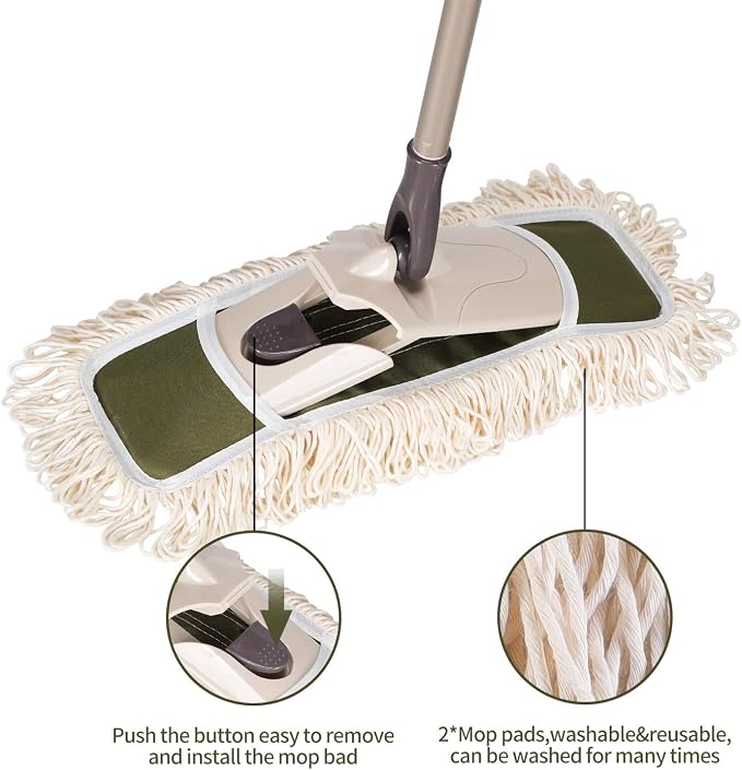 Eyliden Dust Mop with Reusable Washable Pads - Image 6