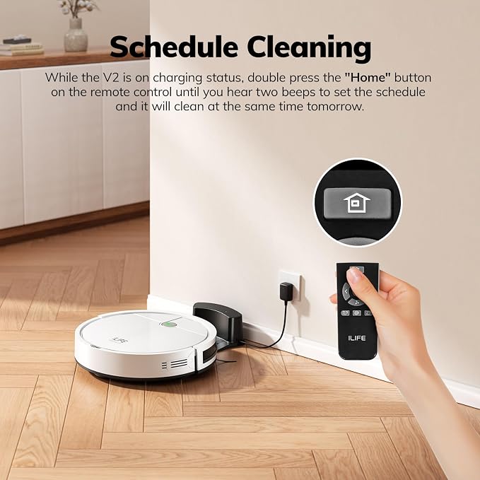 ILIFE V2 Robot Vacuum Cleaner, Tangle-Free Suction, 120 Mins Runtime, - Image 3