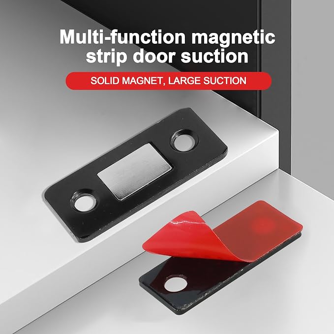 Cabinet Magnetic Catch, 6 Pack Black Ultra Thin Magnetic Cabinet Door Catch - Image 4