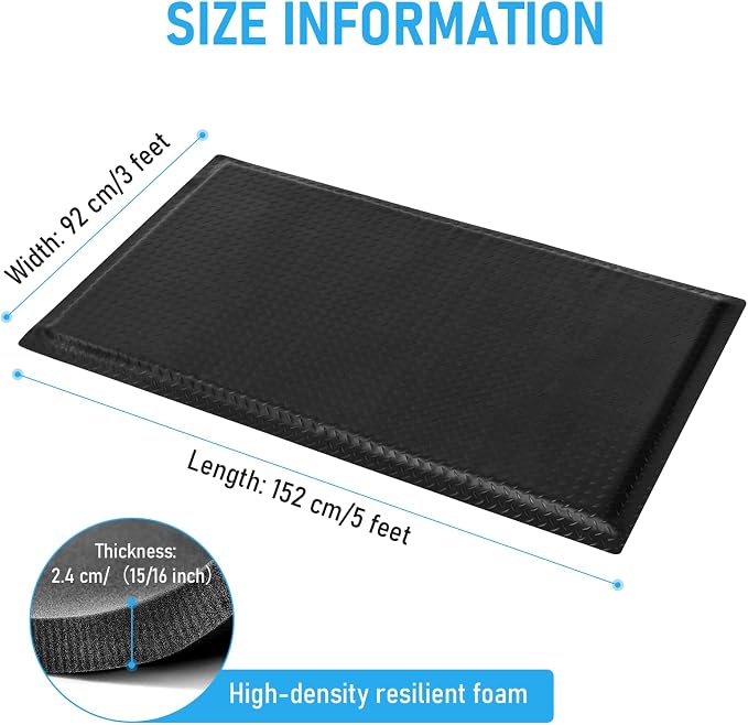 3 x 5 FT Anti Fatigue Mats Industrial 15/16 Inch Thick Soft Sponge Ergonomic - Image 2